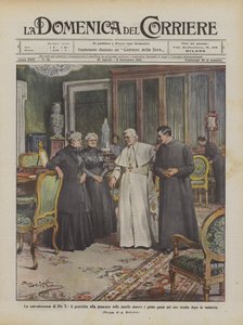 Die Genesung von Pius X., der Papst macht in Anwesenheit seiner Schwestern die ersten Schritte