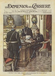 Der Zar Nikolaus II. unterzeichnet das Gesetz zur Verbesserung der Institutionen des Reiches