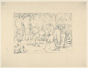 Gebet im Lager von Stonewall Jackson aus Confederate War Etchings, 1861-63