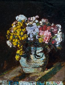 Eine Vase mit Wildblumen