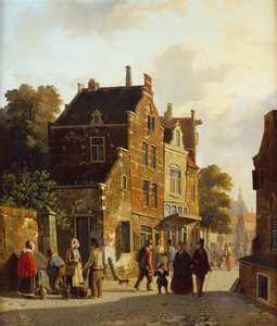 Figuren in einer belebten Straße