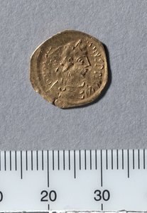 Halber Tremissis von Justinian I., Konstantinopel, 527-565 (Gold)