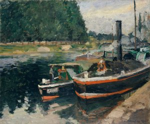 Lastschiffe im Hafen von Pontoise