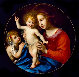 Madonna mit Kind und Johannes dem Täufer, ca. 1636 von Carlo Dolci