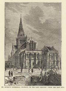 Kathedrale von St. Mungo, Glasgow, im letzten Jahrhundert, vom Ostende