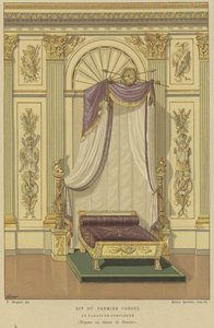 Bett von Napoleon Bonaparte als Erster Konsul, Schloss Compiegne, Frankreich