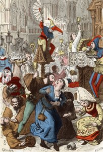 Narrentag vor der Kathedrale Notre Dame in Paris