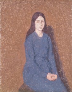 Mädchen in einem blauen Kleid