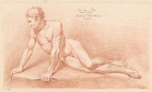 Sitzender männlicher Akt, von vorne gesehen (2. Preis 1798)