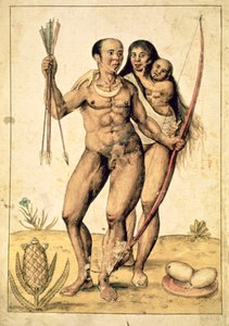 Eine indianische Familie, ca. 1585-87