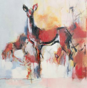 Hirsche im Winter, 1995