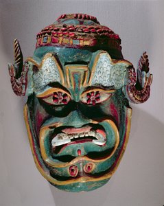 Ritualmaske von Santiago für den mexikanischen Tanz der Mauren und Christen