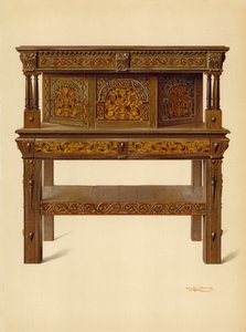 Eichenstehbuffet, Eigentum von Edward Quilter