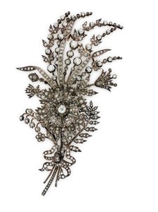 Antike Diamant-Blumencorsage-Brosche, ca. 1885