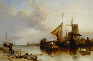 Eine Szene in der Nähe von Monnikendam am Zuiderzee von Clarkson Frederick Stanfield