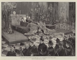 Der Kaiser aufgebahrt in der Jaspishalle des Friedrichskron-Palastes, Sonntag, 17. Juni