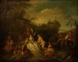 Das Geschenk der Fischer von after Jean Baptiste Joseph Pater