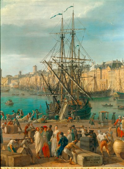 Der Hafen von Marseille im 18. Jahrhundert (Detail) von Claude Joseph Vernet