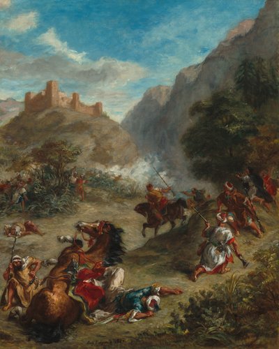 Araber im Gebirge im Gefecht von Eugène Delacroix
