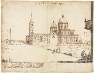 Achtzehn Ansichten von Rom: Die Basilika Santa Maria Maggiore, 1664 von Lievin Cruyl