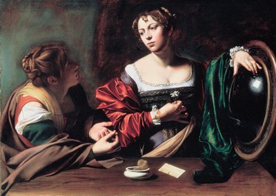 Martha und Maria Magdalena von Michelangelo Merisi da Caravaggio